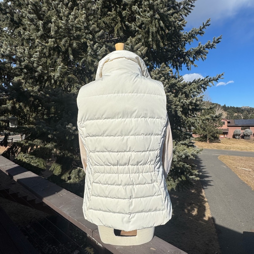 Talbots Quilted Ivory Down Puffer Vest - Picture 3 of 7